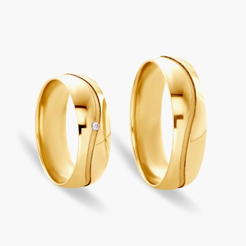 Obrączki ślubne: złote, okrągłe, 6 mm